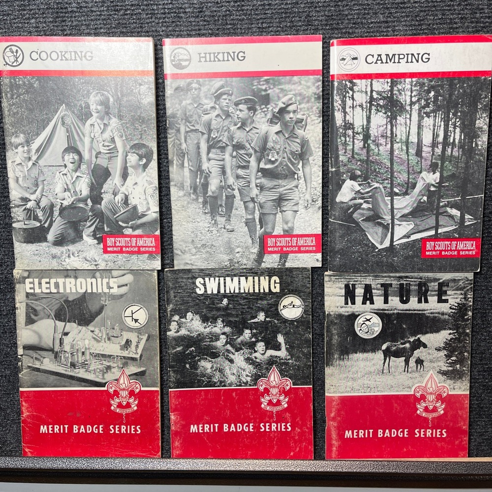 Boy Scouts of America Merit Badge Series LOT OF 6 Books Red White VTG Scouting